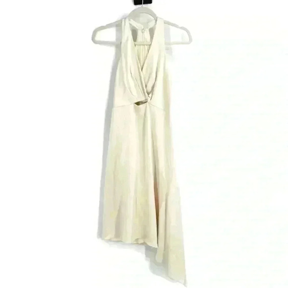 Halston Heritage Evening Collection Halter Satin Cream Dress Size‎ 0 - Picture 5 of 15